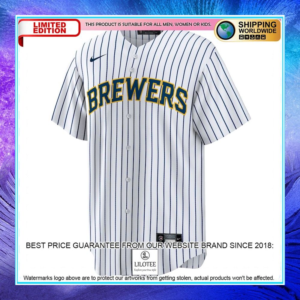 milwaukee brewers nike home team white baseball jersey 2 934