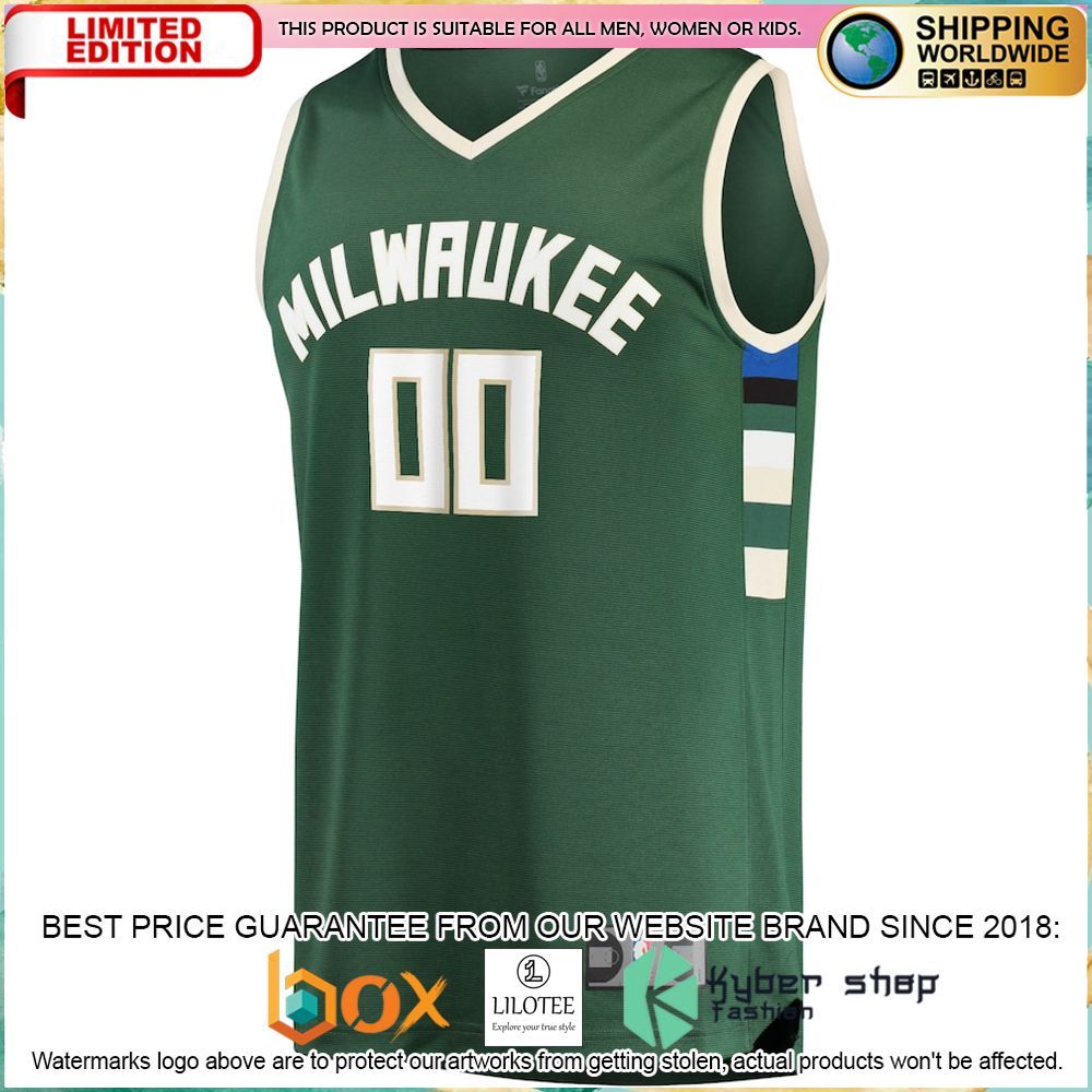 milwaukee bucks custom green basketball jersey 2 477