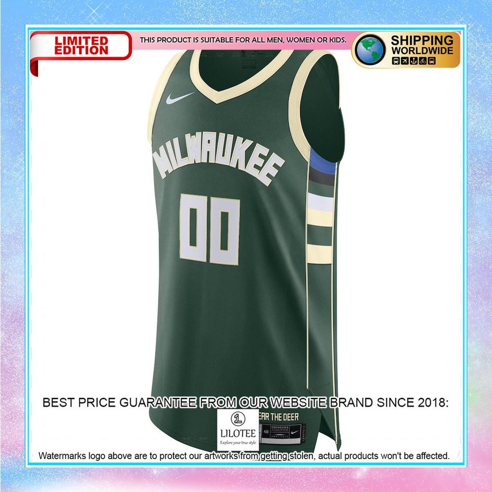 milwaukee bucks custom green basketball jersey 2 662