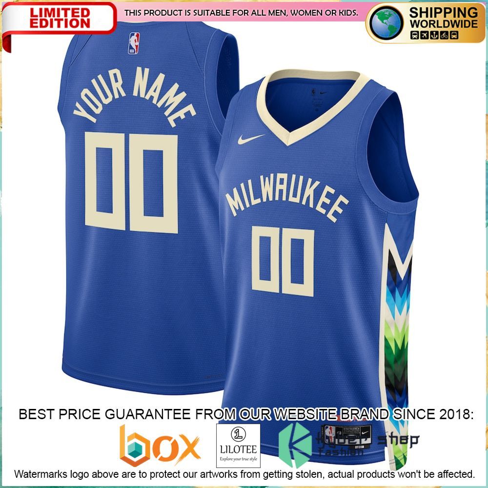 milwaukee bucks nike 2022 23 custom royal basketball jersey 1 147