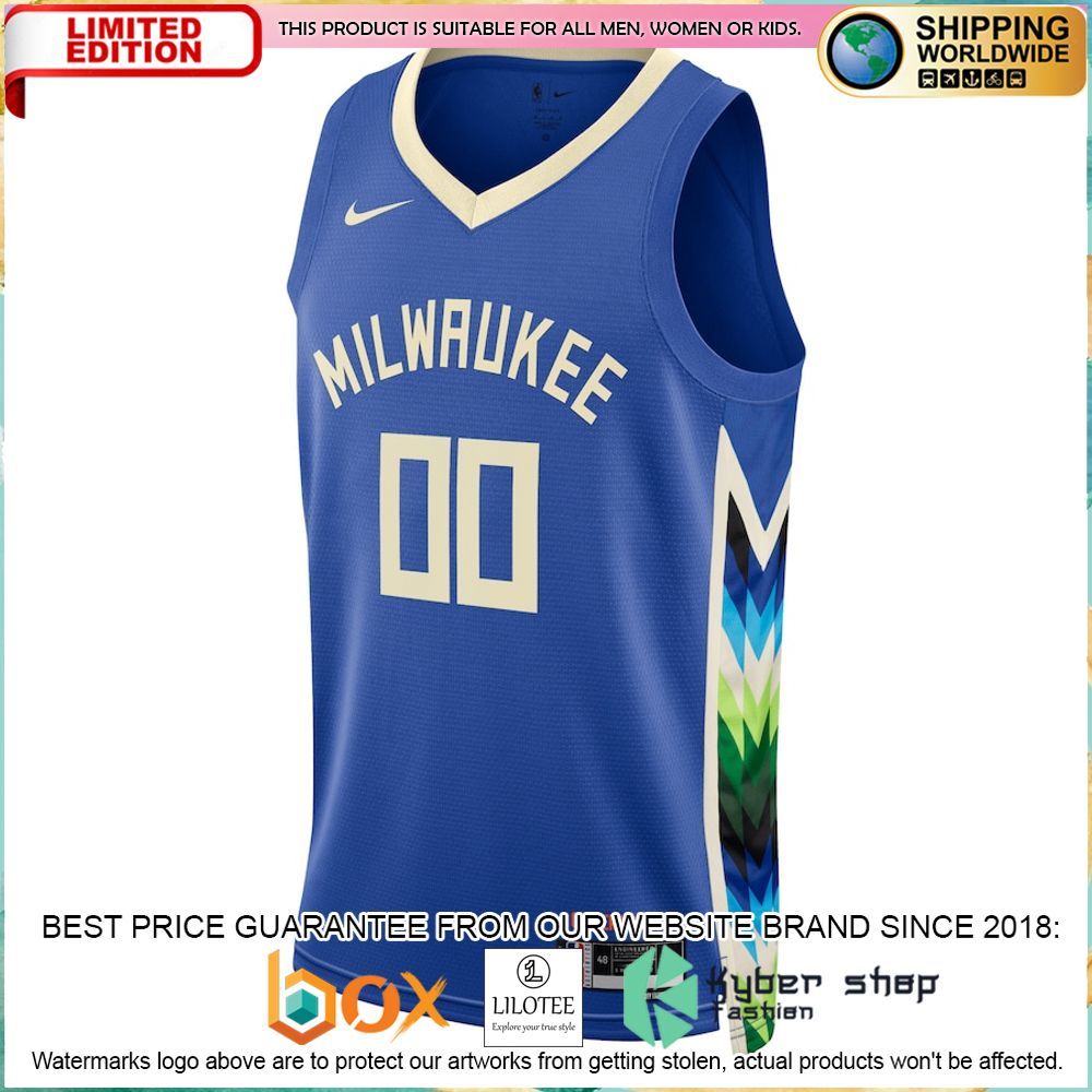 milwaukee bucks nike 2022 23 custom royal basketball jersey 2 111