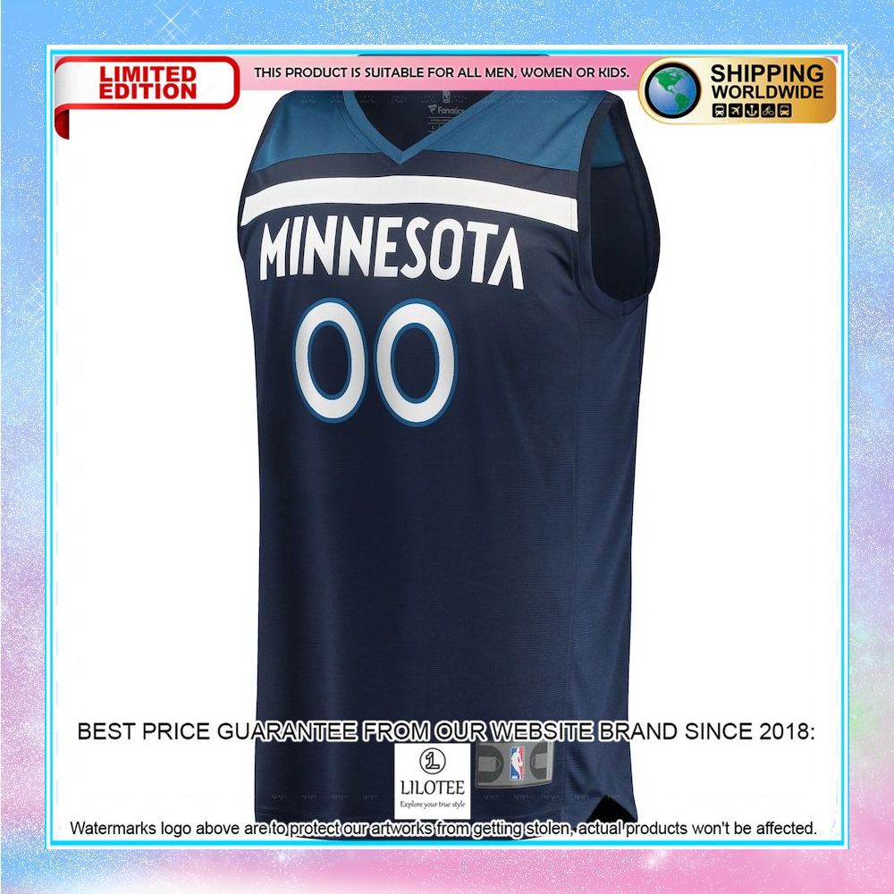 minnesota timberwolves custom navy basketball jersey 2 630