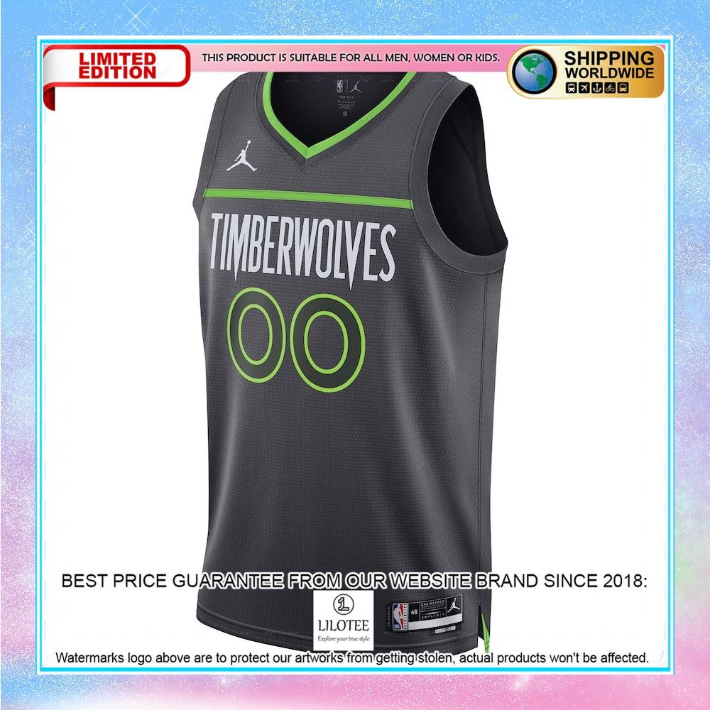 minnesota timberwolves jordan brand unisex 2022 23 custom black basketball jersey 2 690