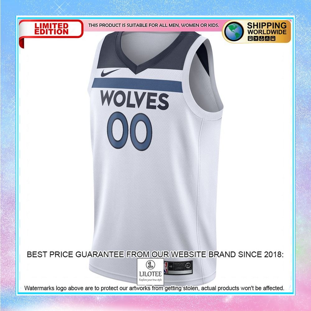 minnesota timberwolves nike 2020 21 custom white basketball jersey 2 861