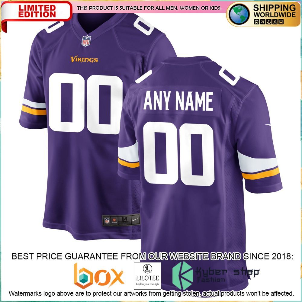 minnesota vikings nike custom purple football jersey 1 541
