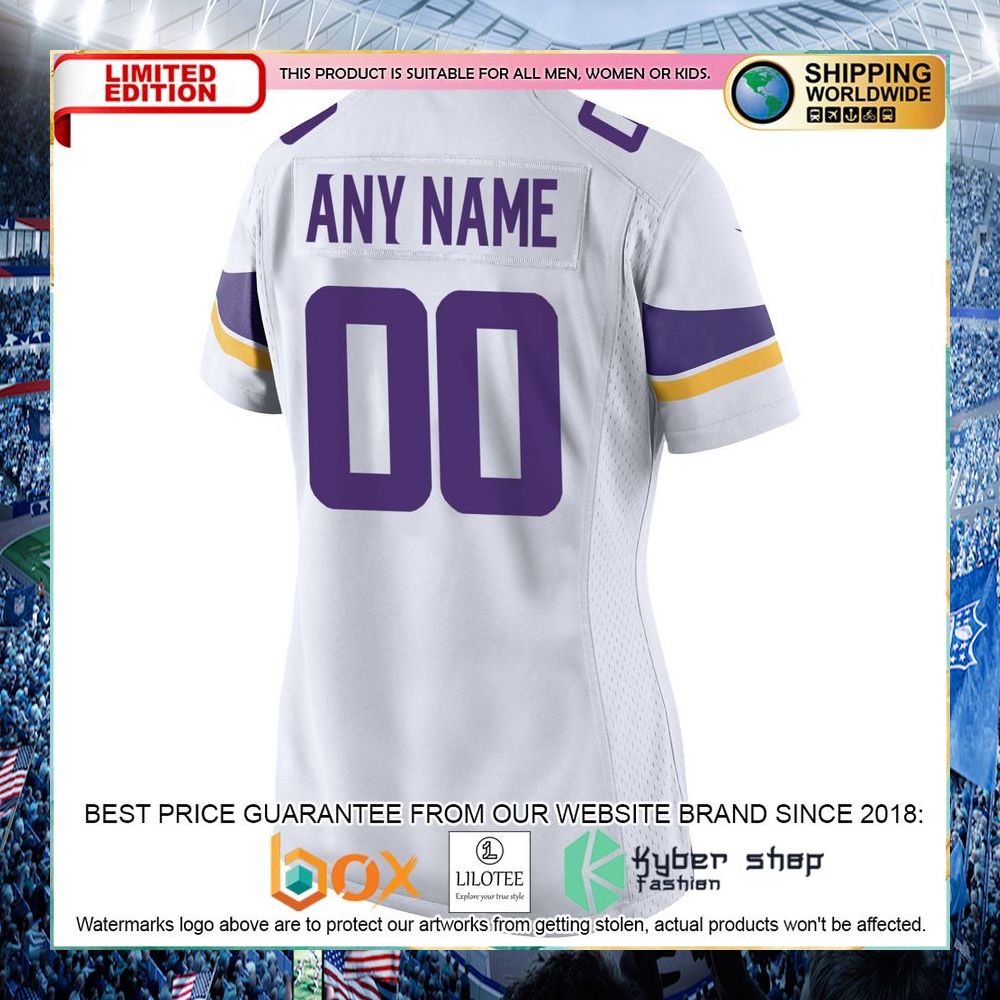 Minnesota Vikings Nike Women's Custom White Football Jersey - LIMITED EDITION 8 minnesota vikings nike womens custom white football jersey 3 820