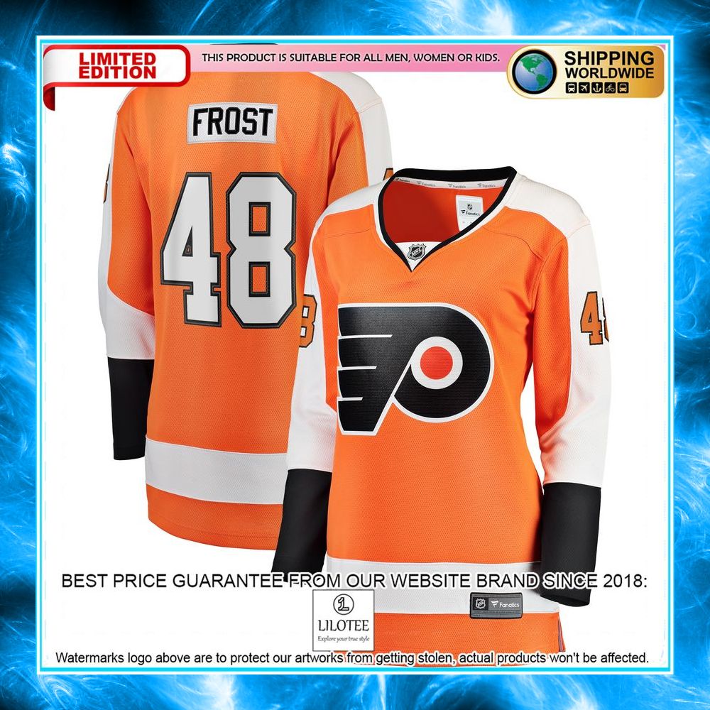 morgan frost philadelphia flyers womens orange hockey jersey 1 250