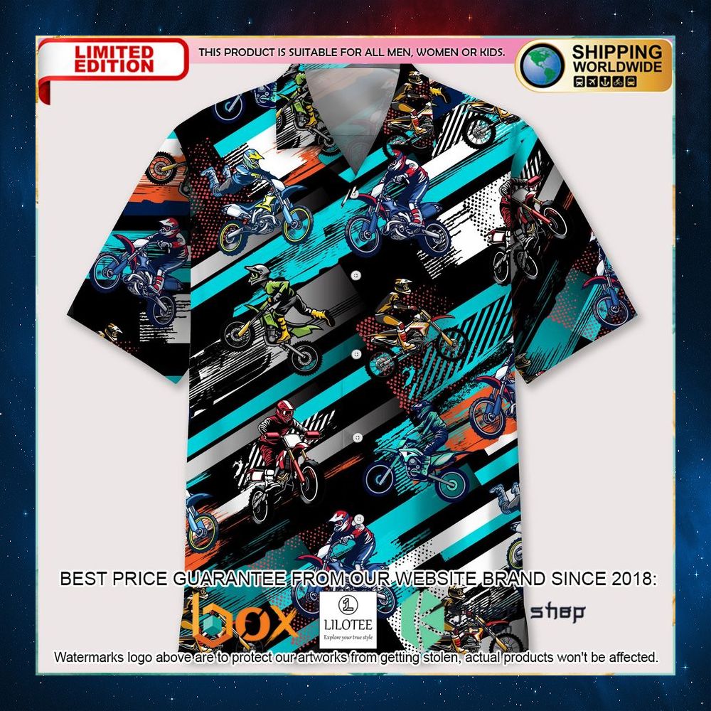 motocross color abstract hawaiian shirt 1 419