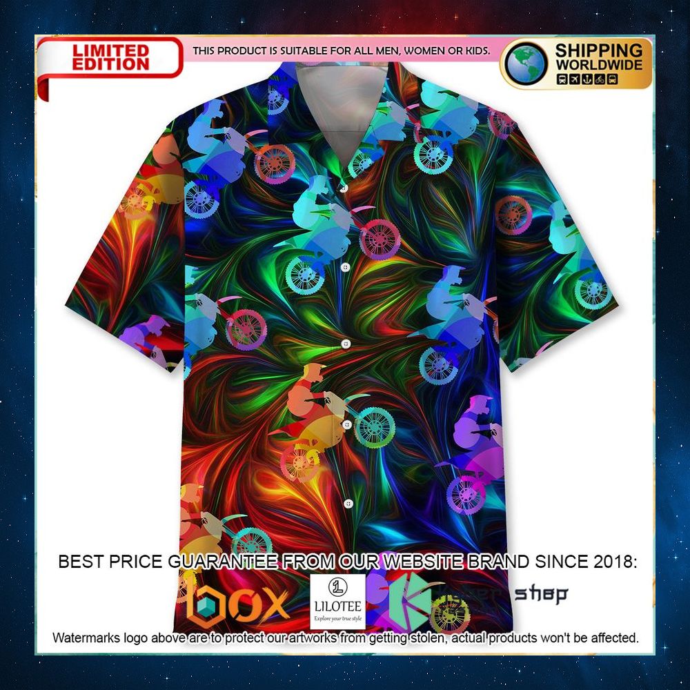 motocross multicolor hawaiian shirt 1 894