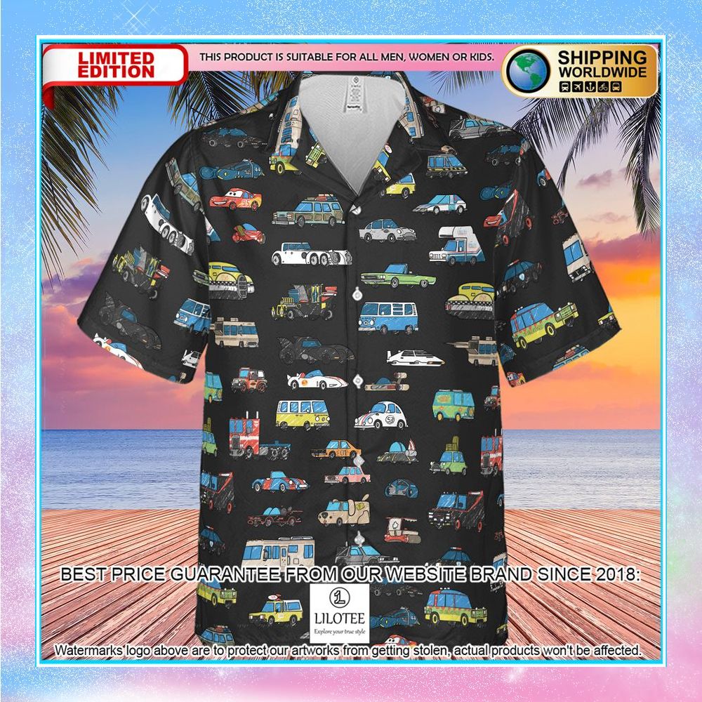 movie cars pattern hawaiian shirt 2 667