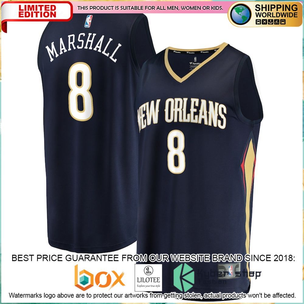 naji marshall new orleans pelicans 2021 22 navy basketball jersey 1 191