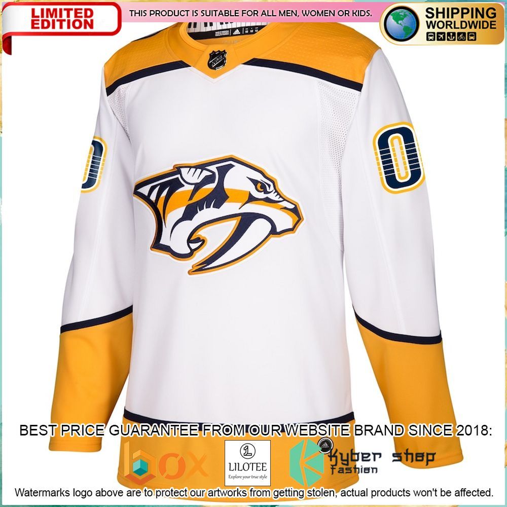 nashville predators adidas away custom white hockey jersey 2 460