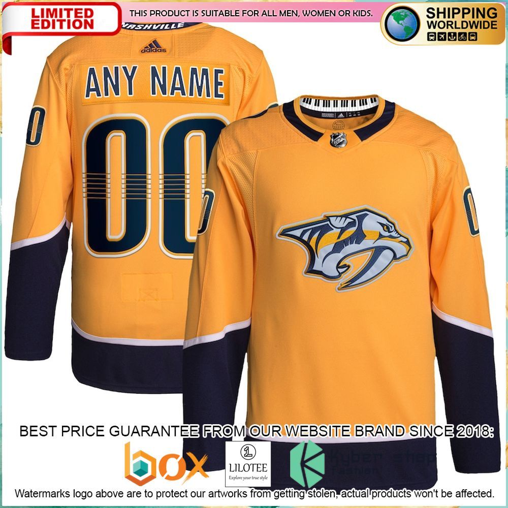 nashville predators adidas custom gold hockey jersey 1 538