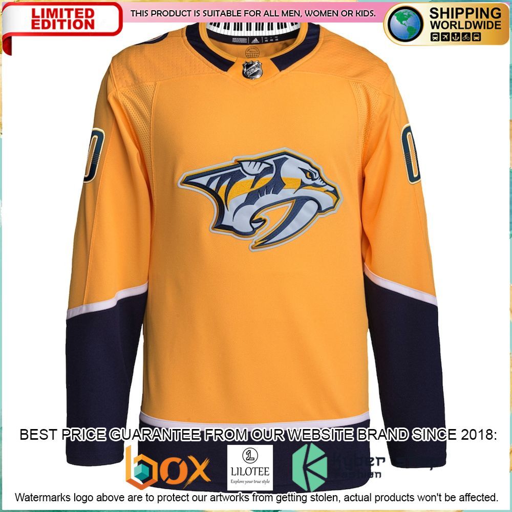 nashville predators adidas custom gold hockey jersey 2 867