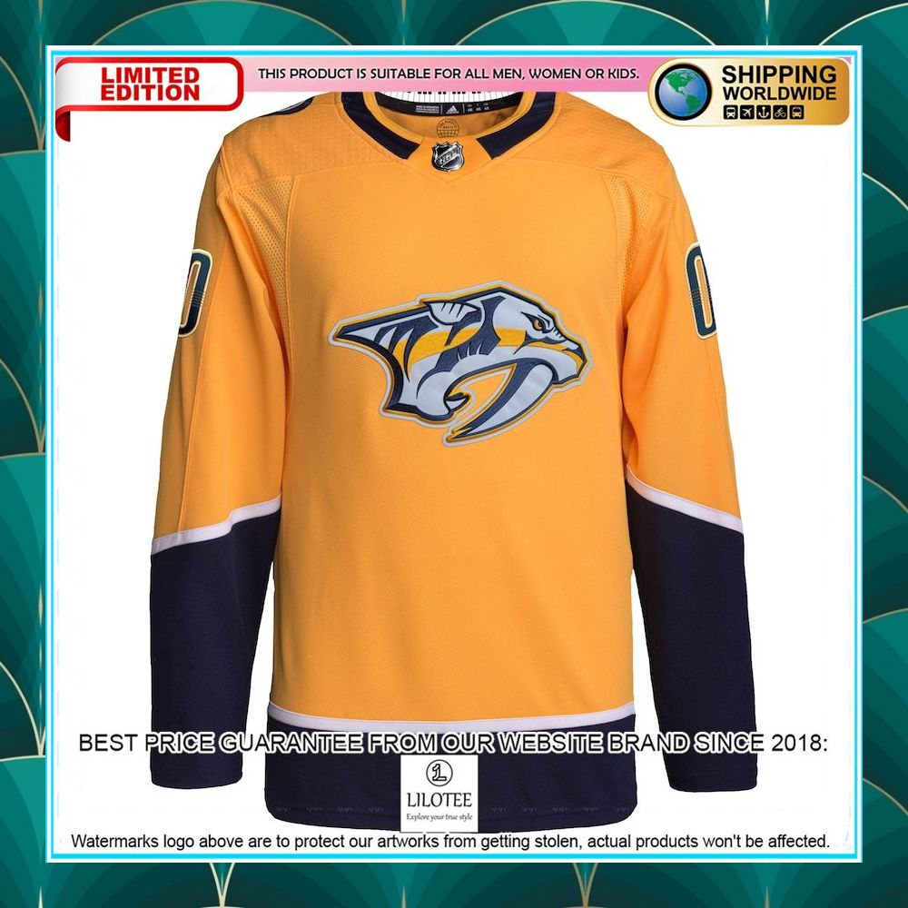 nashville predators adidas home primegreen pro custom gold hockey jersey 2 386