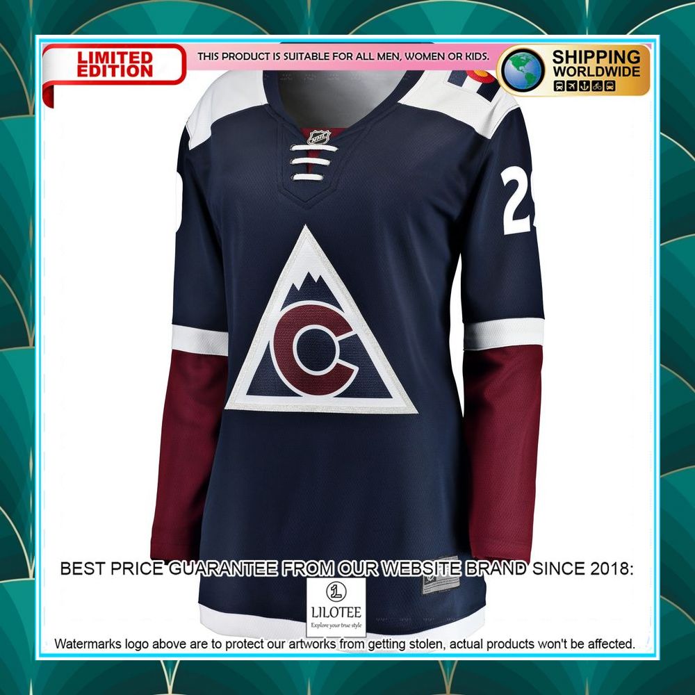 nathan mackinnon colorado avalanche womens alternate navy hockey jersey 2 769