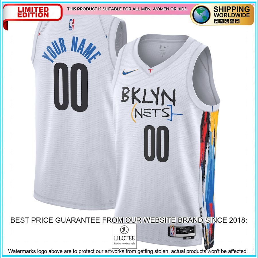 nba brooklyn nets nike 2022 23 custom white basketball jersey 1 827