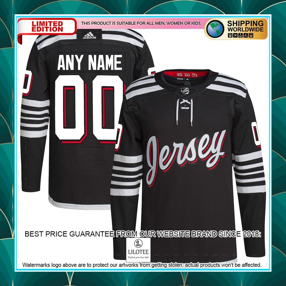 new devils adidas 2021 22 alternate primegreen pro custom black hockey jersey 1 655