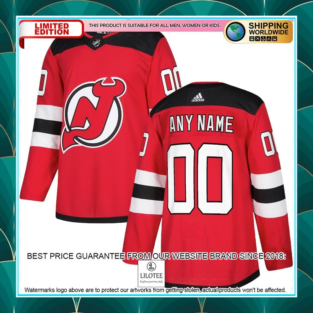 new devils adidas custom red hockey jersey 1 438