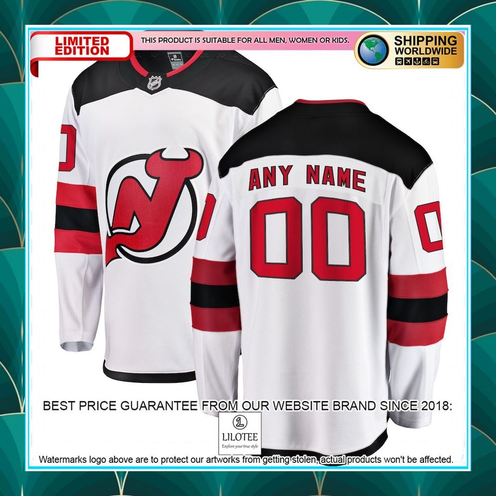 new devils away custom white hockey jersey 1 980