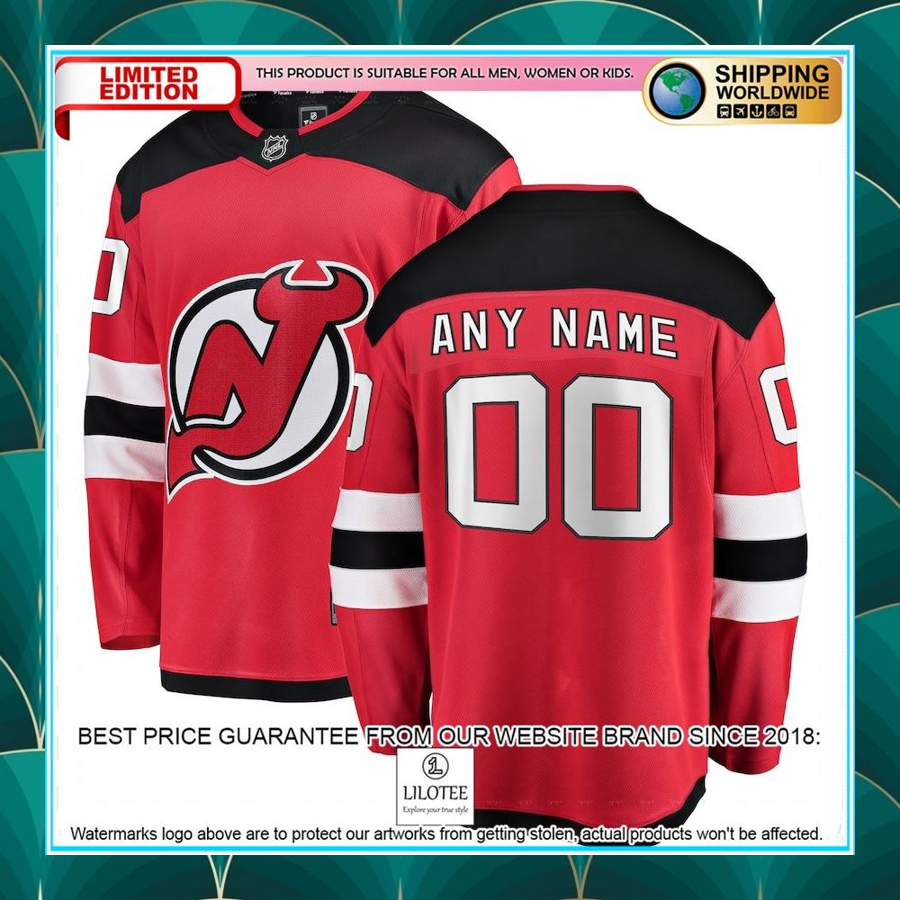 new devils home custom red hockey jersey 1 232