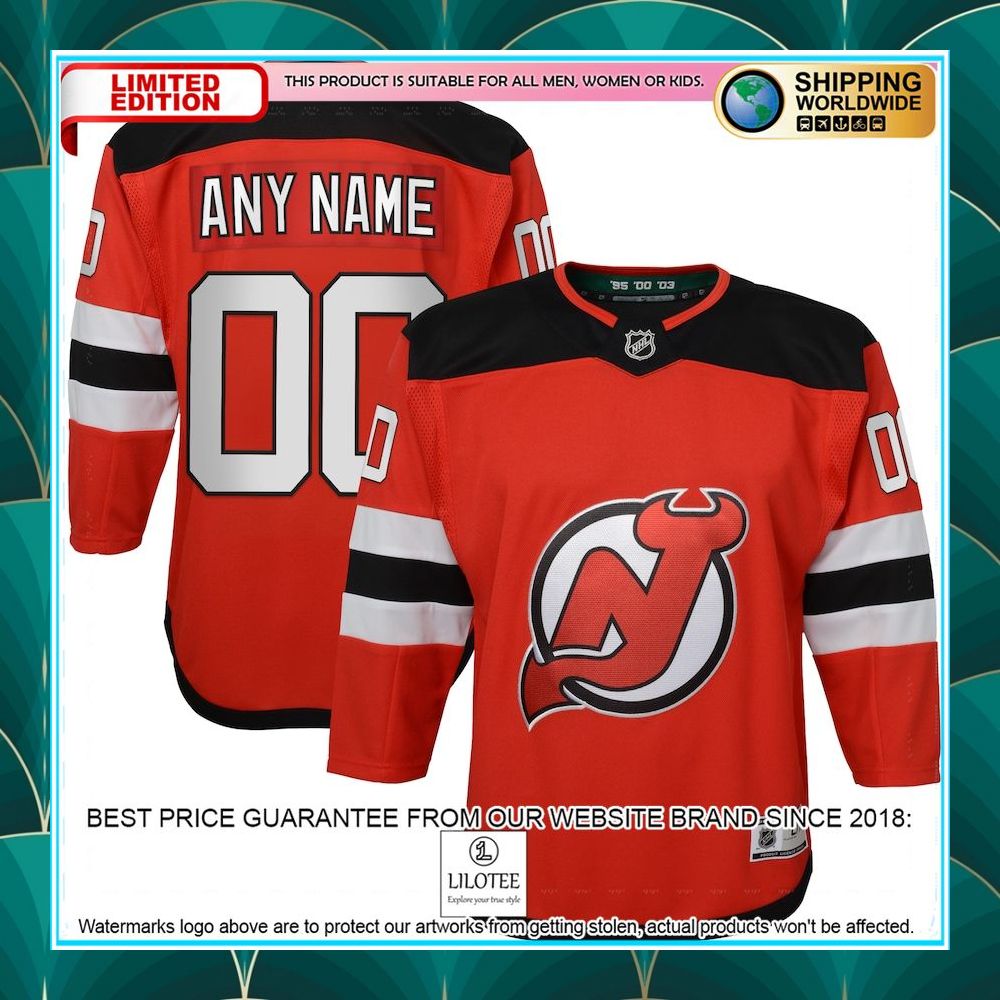 new devils youth home premier custom red hockey jersey 1 470