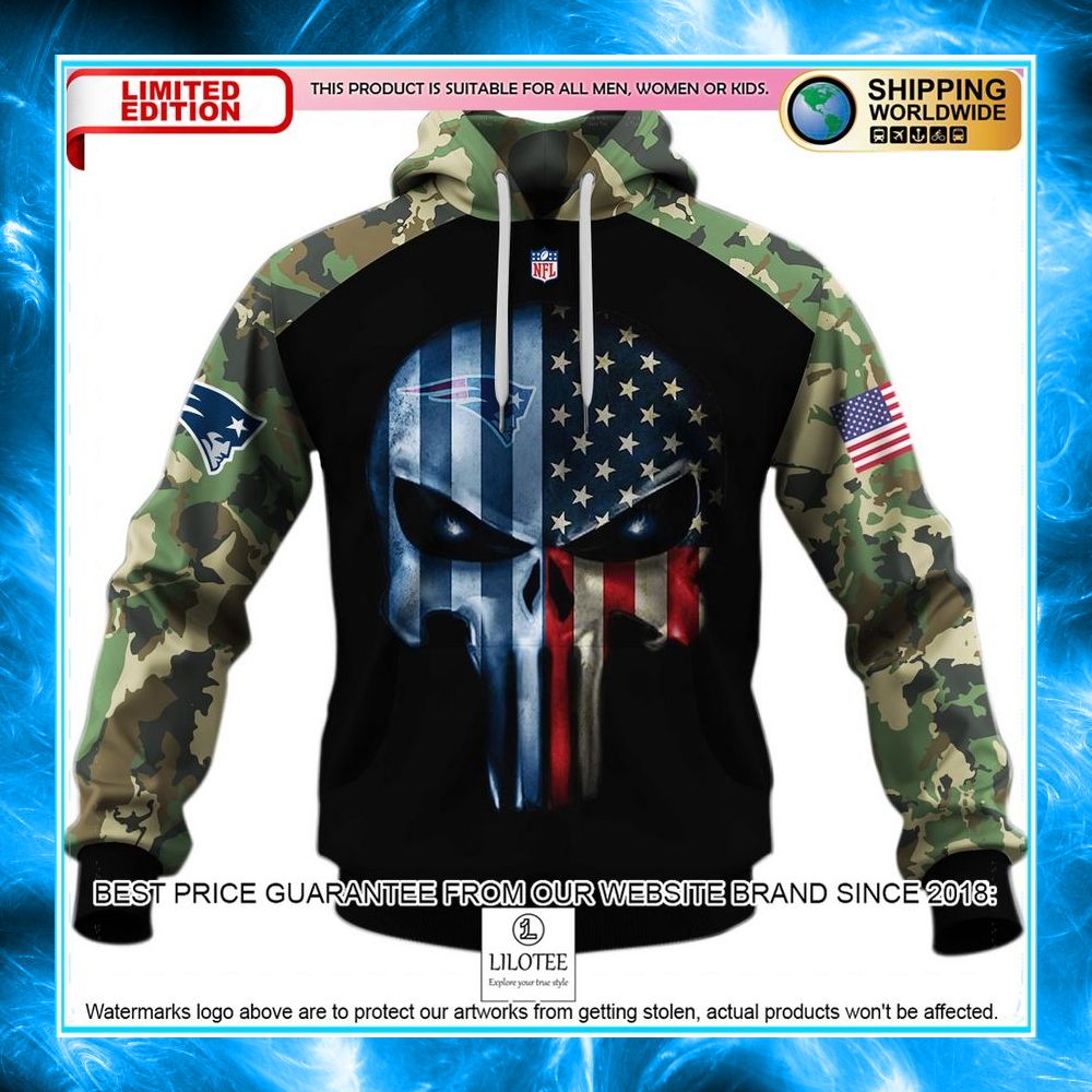 new england patriots army camouflage american flag punisher skull 3d shirt hoodie 1 175