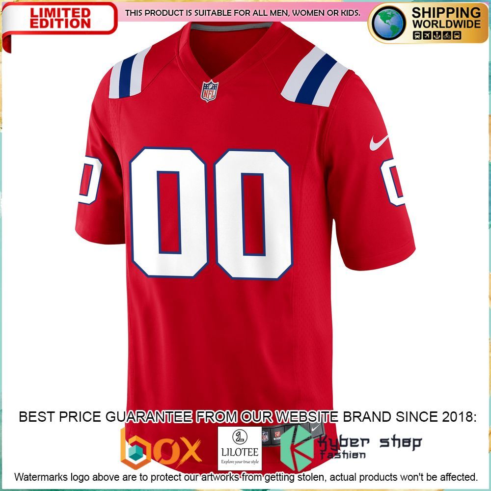 new england patriots nike alternate red football jersey 2 795