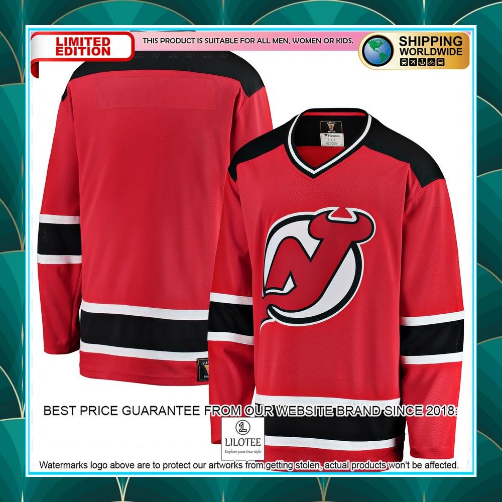 new jersey devils premier heritage blank red hockey jersey 1 801