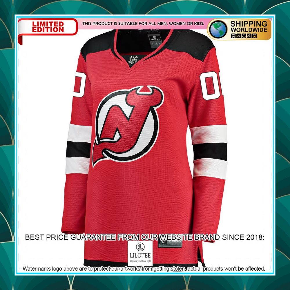 new jersey devils womens home custom red hockey jersey 2 635
