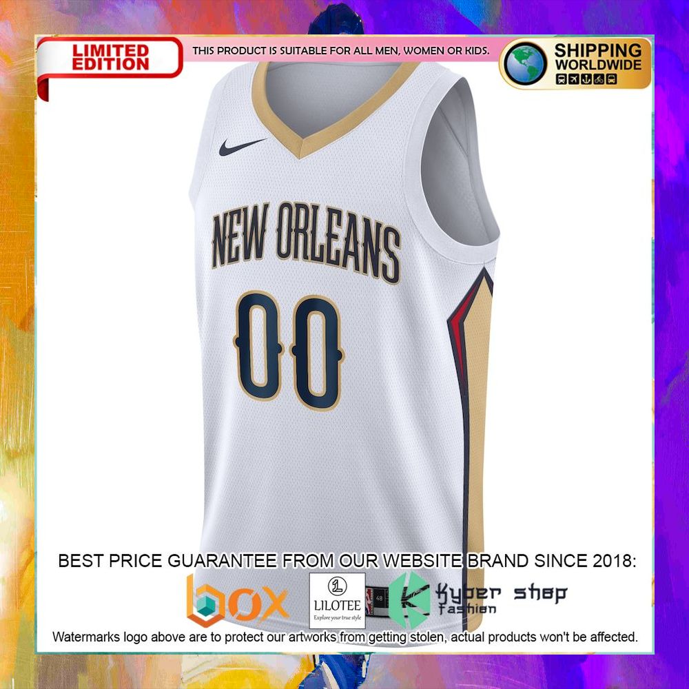 new orleans pelicans 2020 21 custom white basketball jersey 2 208