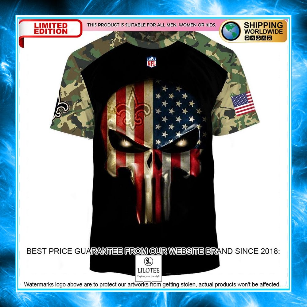 new orleans saints army camouflage american flag punisher skull 3d shirt hoodie 2 432