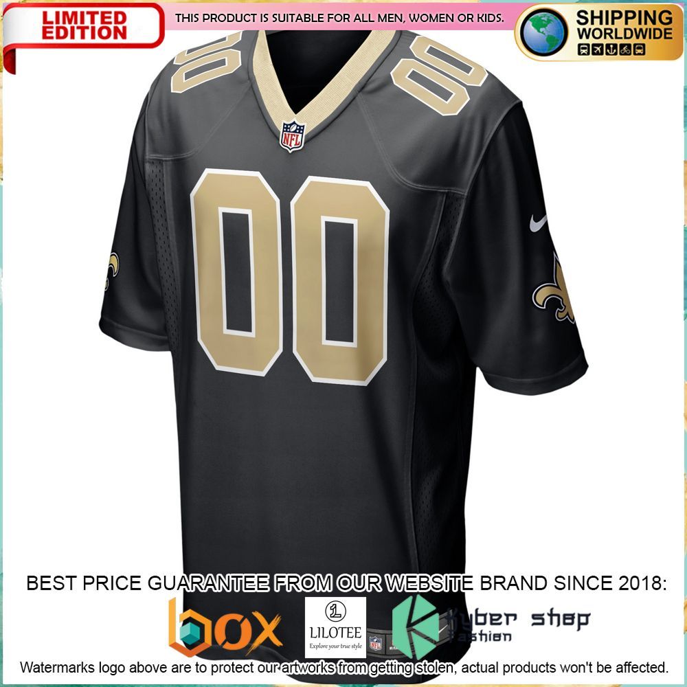 new orleans saints nike custom black football jersey 2 977