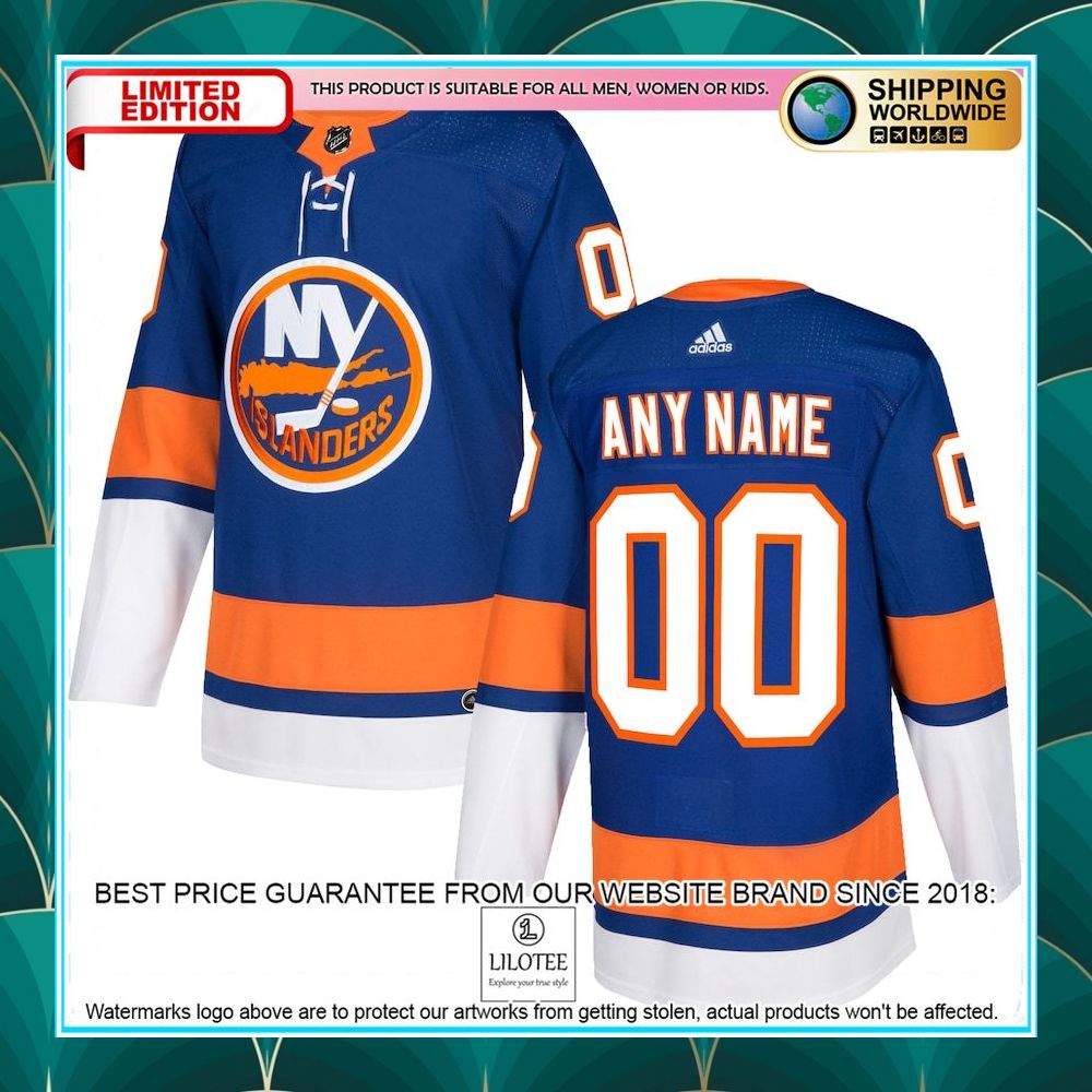 new york islanders adidas custom royal hockey jersey 1 215