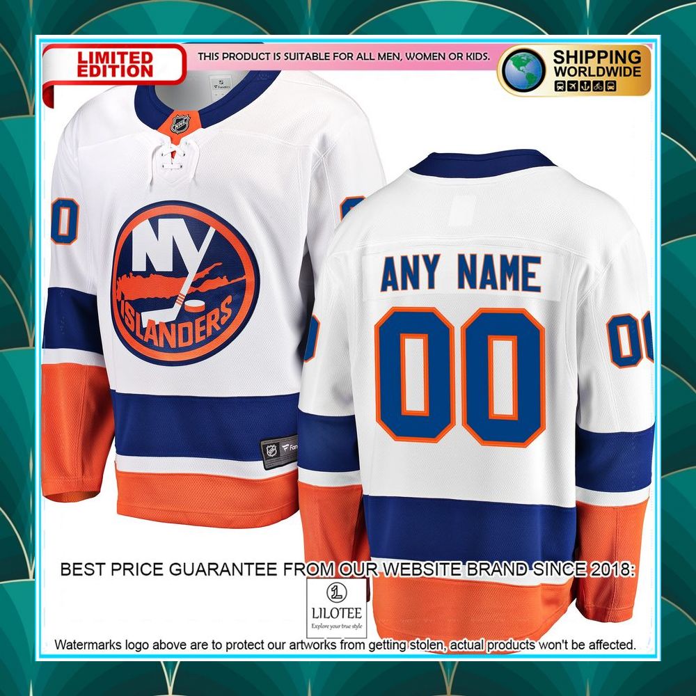 new york islanders away custom white hockey jersey 1 18