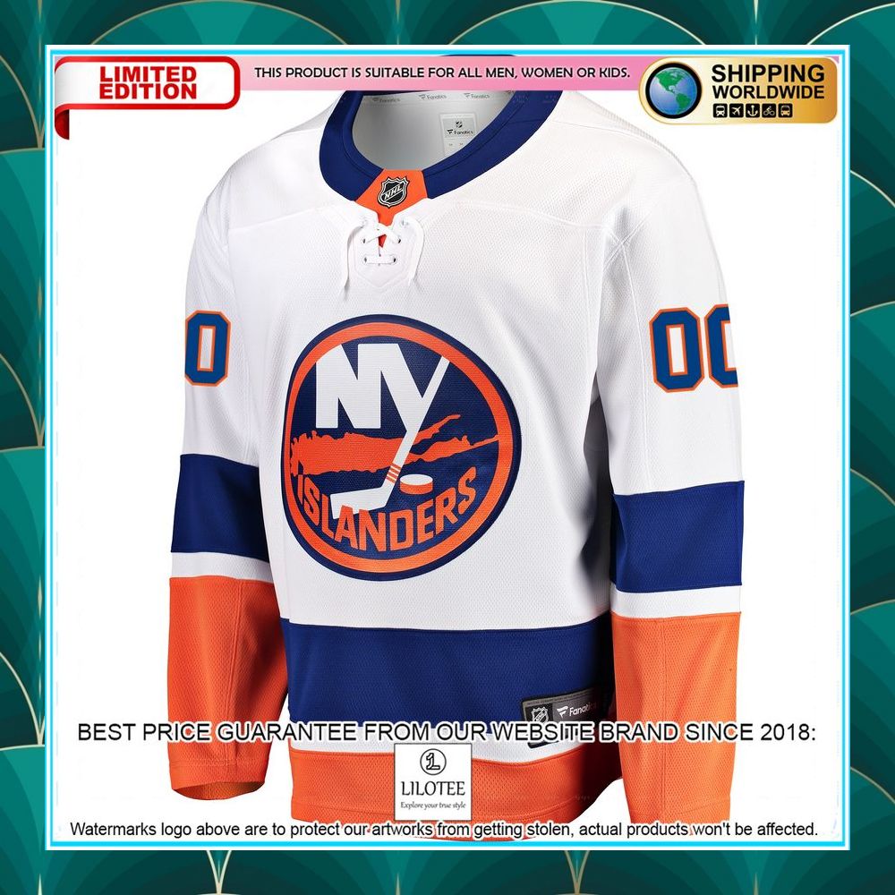 new york islanders away custom white hockey jersey 2 34