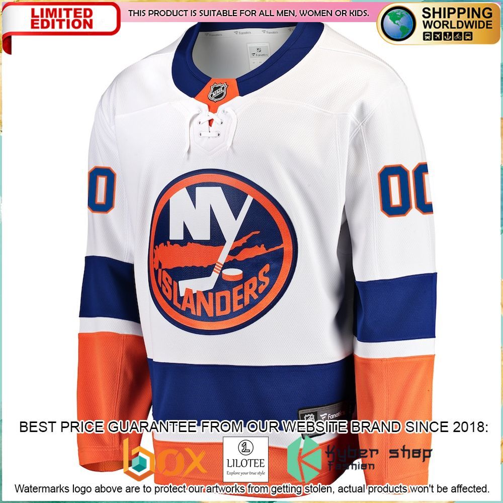 new york islanders fanatics branded away custom white hockey jersey 2 668