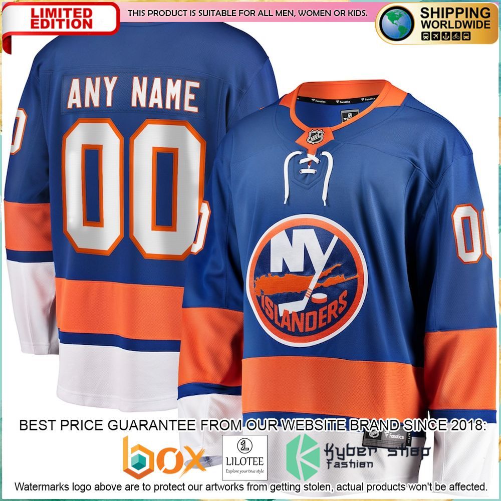 new york islanders fanatics branded home custom blue hockey jersey 1 933