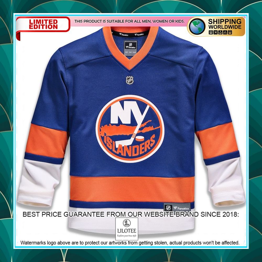 new york islanders youth home custom blue hockey jersey 2 841