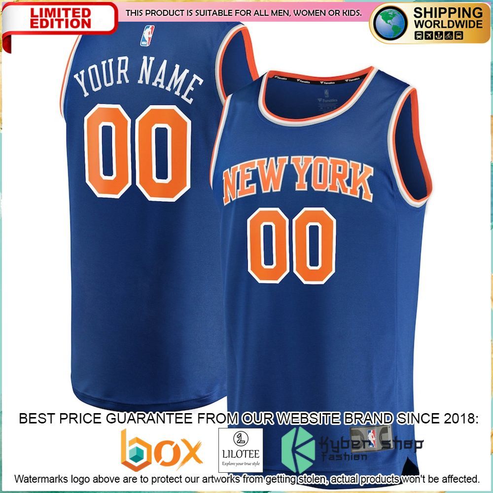 new york knicks custom blue basketball jersey 1 656