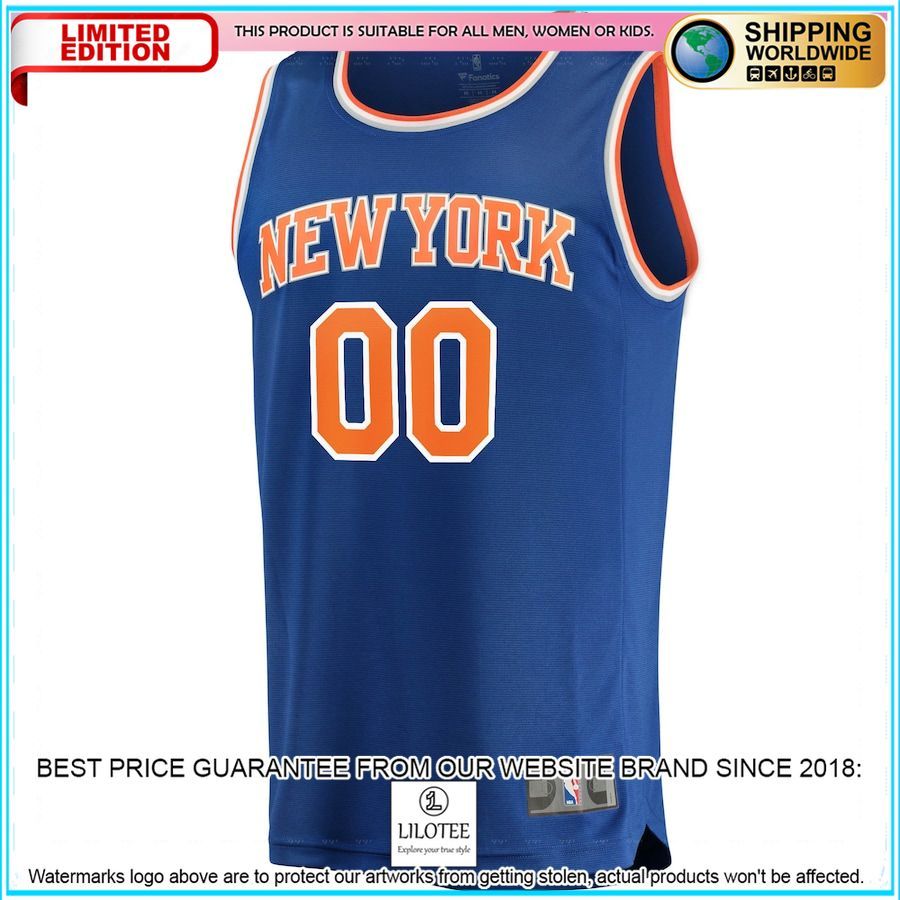 new york knicks custom blue basketball jersey 2 698