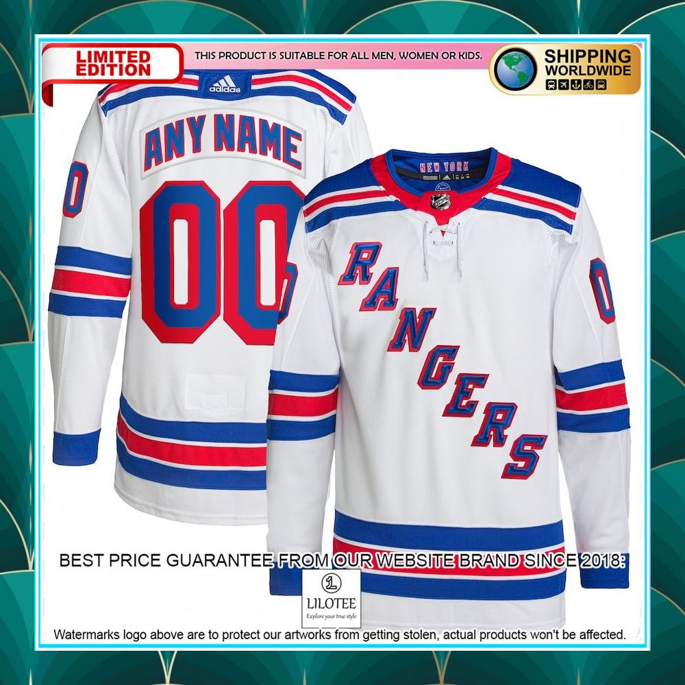 new york rangers adidas away primegreen pro custom white hockey jersey 1 212