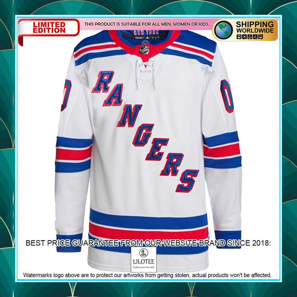 new york rangers adidas away primegreen pro custom white hockey jersey 2 878