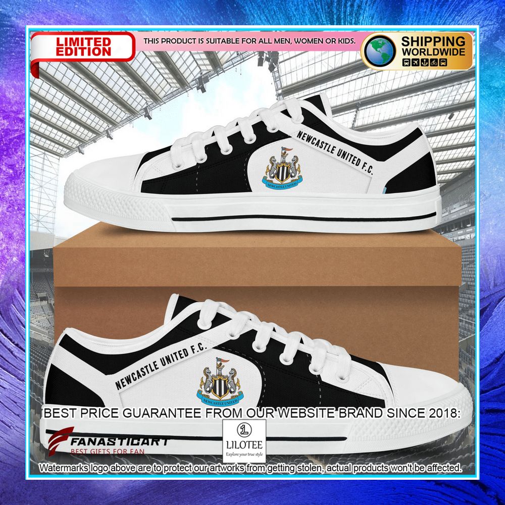 newcastle united fc canvas low top shoes 2 709