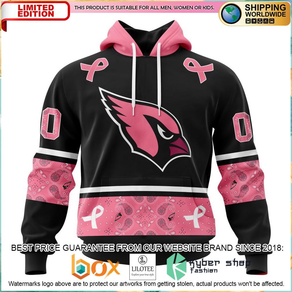 nfl arizona cardinals breast cancer personalized hoodie shirt 1 388