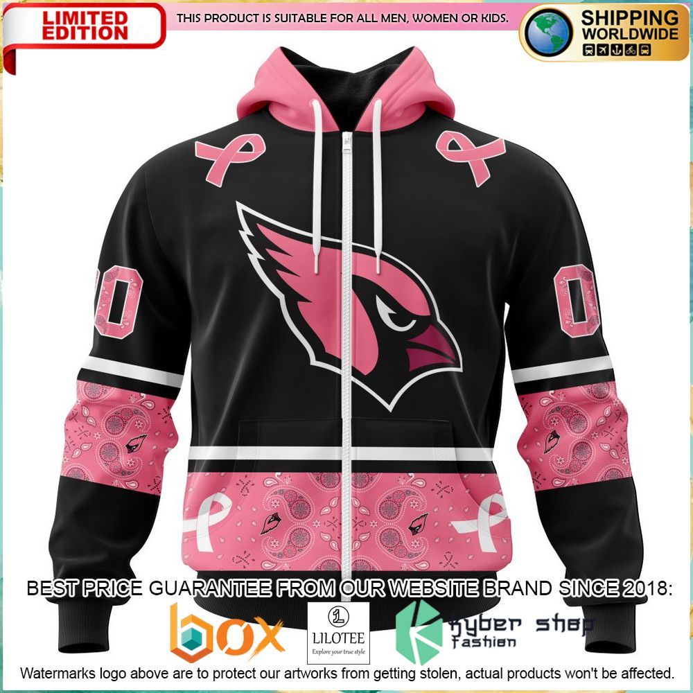 nfl arizona cardinals breast cancer personalized hoodie shirt 2 642