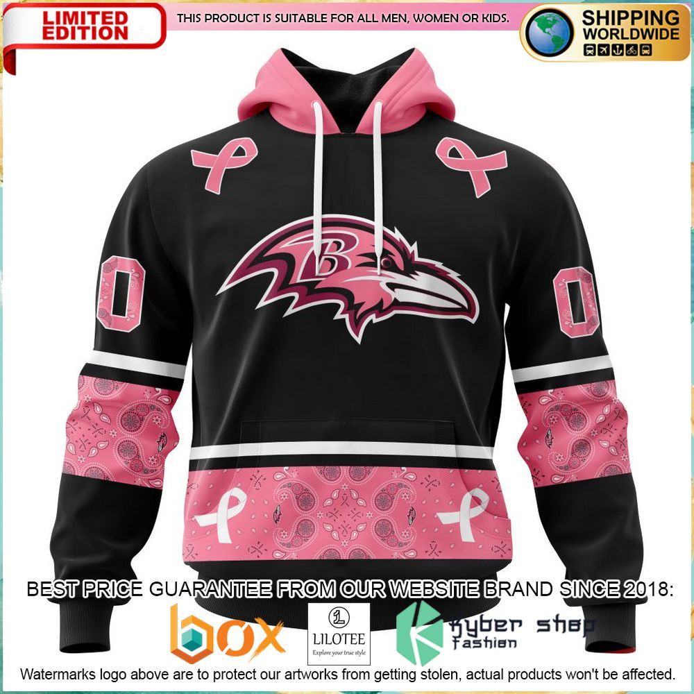 nfl baltimore ravens breast cancer personalized hoodie shirt 1 515