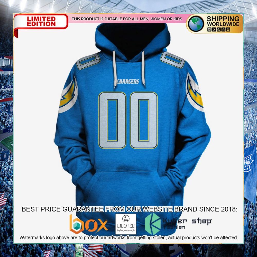 nfl chargers personalized los angeles chargers hoodie shirt 1 464