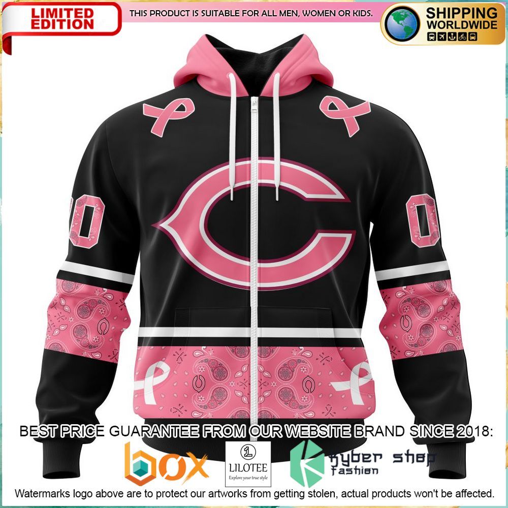 nfl chicago bears breast cancer personalized hoodie shirt 2 570