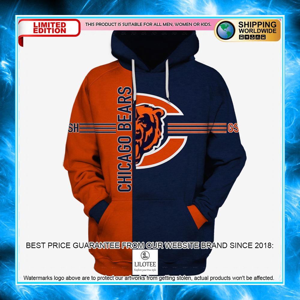 nfl chicago bears orange 3d shirt hoodie 1 675